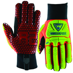 Synthetic Leather Double Palm Reinforced Red Silicone Palm Gloves 2X-Large - Exact Tooling