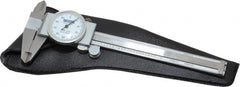 Fowler - 0" to 4" Range, 0.001" Graduation, 0.1" per Revolution, Dial Caliper - White Face, 1-3/16" Jaw Length - Exact Tooling