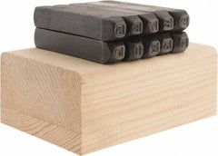 Made in USA - 10 Piece, 3/16" Character Steel Stamp Set - Double Digit Figures, Double Digits - Exact Tooling