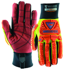 Synthetic Leather Double Palm Reinforced Red PVC PalmGloves 2XL - Exact Tooling