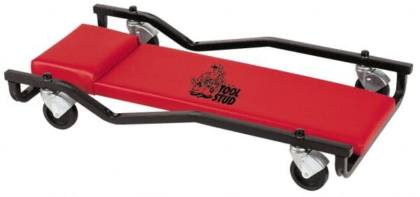 Whiteside - 400 Lb Capacity, 4 Wheel Extra Wide Creeper - Steel, 40" Long x 4" Overall Height x 20" Wide - Exact Tooling