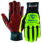 Synthetic Leather Double Palm Reinforced Red PVC PalmGloves X-Large - Exact Tooling