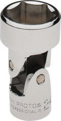 Proto - 1/2" Drive, Standard Hand Socket - 6 Points, 2-9/16" OAL, Chrome Vanadium, Chrome Finish - Exact Tooling