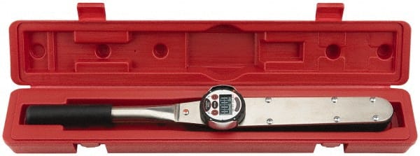 Proto - 1" Drive Electronic Digital Torque Wrench - 133 N/m to 1,335 N/m Torque, 77" OAL, 1 N/m Graduation, Fixed Head - Exact Tooling