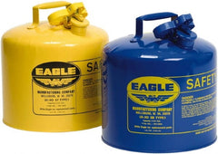 Eagle - 5 Gal Galvanized Steel Type I Safety Can - 13-1/2" High x 12-1/2" Diam, Yellow - Exact Tooling