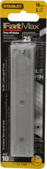 Stanley - 10 Piece Steel Snap Blade - 4-1/4" OAL - Exact Tooling