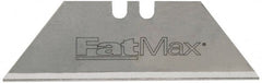Stanley - 50 Piece Steel Utility Knife Blade - 2-7/16" OAL, 0.024" Blade Thickness - Exact Tooling