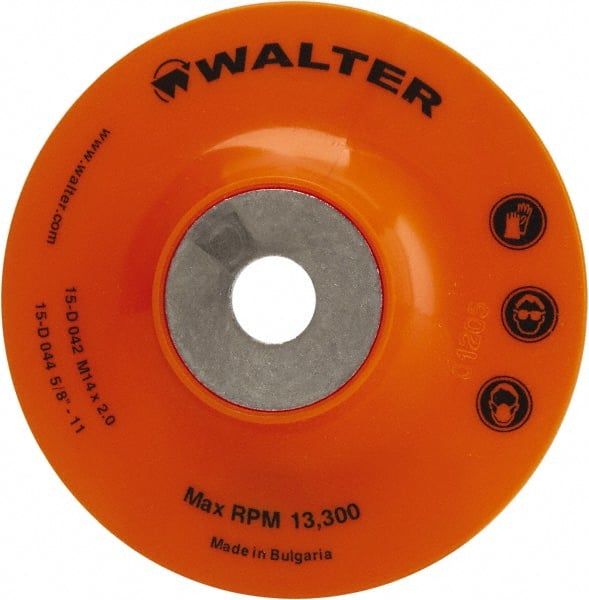 WALTER Surface Technologies - 4-1/2" Diam Disc Backing Pad - 5/8-11 Thread - Exact Tooling