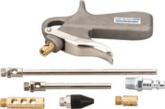 Guardair - 7 Piece Laser Pistol Grip Air Gun Kit - 1/4 Inlet, 120 Max psi, Aluminum Hose - Exact Tooling