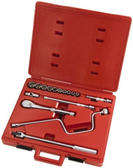 Proto - 16 Piece 1/2" Drive Full Polish Finish Socket Set - 12 Points, 7/16" to 1" Range, Inch Measurement Standard - Exact Tooling
