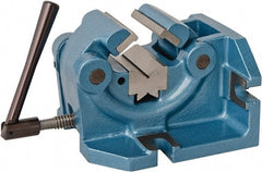 Bison - 5" Jaw Width, 3" Throat Depth, Manual Self Centering Vise - Steel, 15.315" OAL x 7.87" OAW x 9-1/4" OAH - Exact Tooling