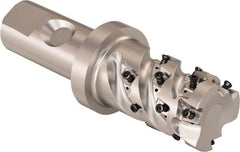 Seco - 32mm Cutting Diam, 25mm Shank Diam, 8mm Max Depth of Cut, Straight Shank Indexable Copy End Mill - 3 Inserts, LOEX Insert, R217.94 Toolholder - Exact Tooling