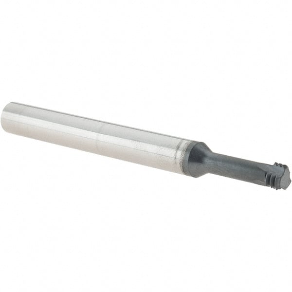 Iscar - 1/4-28 UNF, 0.197" Cutting Diam, 3 Flute, Solid Carbide Helical Flute Thread Mill - Internal Thread, 0.57" LOC, 2-1/2" OAL, 1/4" Shank Diam - Exact Tooling