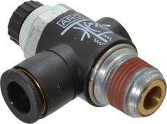 ARO/Ingersoll-Rand - 3/8" Male NPT x 3/8" Female NPT Right Angle Flow Control Valve - 0 to 150 psi & Brass Material - Exact Tooling