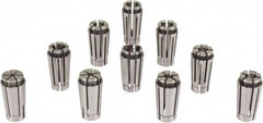 Lyndex - 9 Piece, 1/8" to 5/8" Capacity, Slim Chuck Collet Set - 0.0002" TIR, Series SK16 - Exact Tooling