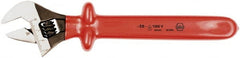 Wiha - 1-1/2" Jaw Capacity, 12" Insulated Adjustable Wrench - Chrome Vanadium Steel - Exact Tooling