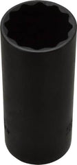 Proto - 1-1/16", 1/2" Drive, Deep Hand Socket - 12 Points, 3-1/4" OAL, Alloy Steel, Black Finish - Exact Tooling