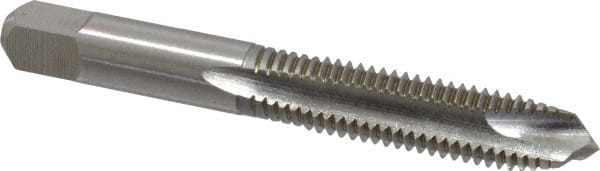 Hertel - M10x1.50 Metric Coarse, 3 Flute, High Speed Steel Spiral Point Tap - Plug Chamfer, Right Hand Thread, 2-15/16" OAL, 6H Class of Fit - Exact Tooling