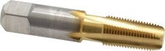 Hertel - 1/8-27 NPT Thread, 4 Flute Standard Pipe Tap - 2-1/8" OAL, TiN Finish, High Speed Steel - Exact Tooling