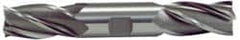 Hertel - 1", 1-7/8" LOC, 1" Shank Diam, 6-3/8" OAL, 4 Flute, High Speed Steel Square End Mill - Double End, TiCN Finish, Spiral Flute, 30° Helix, Centercutting, Right Hand Cut, Right Hand Flute - Exact Tooling