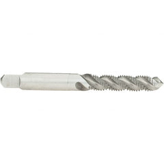 Hertel - M6x1.00 Metric Coarse, 3 Flute, 52° Helix, Plug Chamfer, Bright Finish, High Speed Steel Spiral Flute STI Tap - 2-23/32" OAL - Exact Tooling