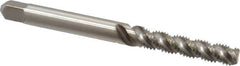 Hertel - #8-32 UNC, 3 Flute, 52° Helix, Bottoming Chamfer, Bright Finish, High Speed Steel Spiral Flute STI Tap - 2-3/8" OAL - Exact Tooling