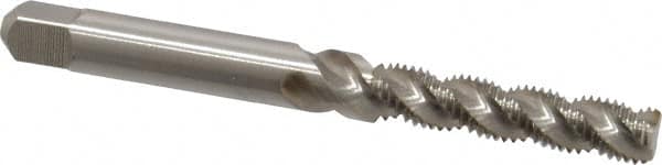 Hertel - #10-32 UNF, 3 Flute, 52° Helix, Bottoming Chamfer, Bright Finish, High Speed Steel Spiral Flute STI Tap - 2-1/2" OAL - Exact Tooling