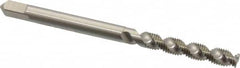 Hertel - M3x0.50 Metric Coarse, 2 Flute, 52° Helix, Bottoming Chamfer, Bright Finish, High Speed Steel Spiral Flute STI Tap - 2" OAL - Exact Tooling