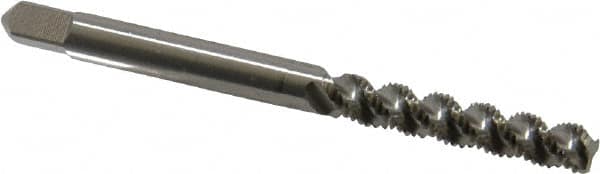 Hertel - M4x0.70 Metric Coarse, 3 Flute, 52° Helix, Bottoming Chamfer, Bright Finish, High Speed Steel Spiral Flute STI Tap - 2-3/8" OAL - Exact Tooling