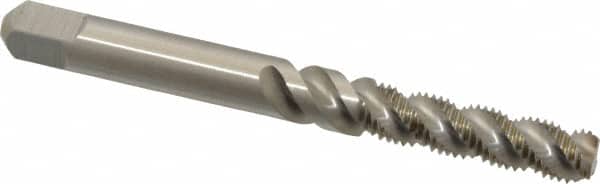Hertel - M5x0.80 Metric Coarse, 3 Flute, 52° Helix, Bottoming Chamfer, Bright Finish, High Speed Steel Spiral Flute STI Tap - 2-1/2" OAL - Exact Tooling