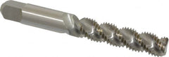 Hertel - M8x1.25 Metric Coarse, 3 Flute, 52° Helix, Bottoming Chamfer, Bright Finish, High Speed Steel Spiral Flute STI Tap - 2-15/16" OAL - Exact Tooling
