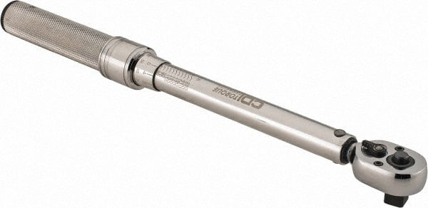 CDI - 3/8" Drive Micrometer Torque Wrench - 4 N/m to 250 In/Lb Torque, 11-1/4" OAL, 0.12 N/m Graduation, Pear Head - Exact Tooling