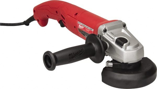 Milwaukee Tool - 4-1/2" Wheel Diam, 11,000 RPM, Corded Angle & Disc Grinder - 5/8-11 Spindle, 120 Volts, 11 Amps - Exact Tooling
