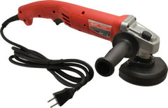 Milwaukee Tool - 4-1/2" Wheel Diam, 11,000 RPM, Corded Angle & Disc Grinder - 5/8-11 Spindle, 120 Volts, 11 Amps - Exact Tooling