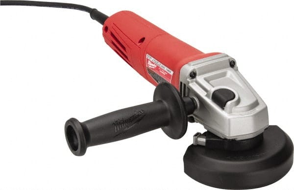 Milwaukee Tool - 4-1/2" Wheel Diam, 11,000 RPM, Corded Angle & Disc Grinder - 5/8-11 Spindle, 120 Volts, 11 Amps - Exact Tooling
