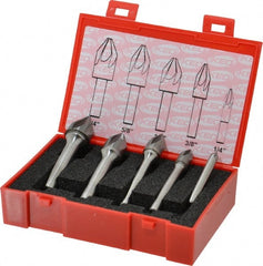 Keo - 5 Piece, 1/4 to 3/4" Head Diam, 60° Included Angle, Single End Countersink Set - Exact Tooling