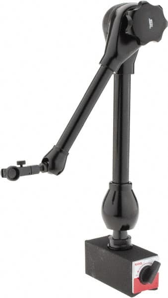 SPI - 117mm Long x 2" Wide x 55mm High Magnetic Indicator Base with On/Off Switch - 130 Kg Magnetic Pull, Articulated Arm - Exact Tooling
