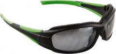 3M - Silver Lenses, Framed Safety Glasses - Scratch Resistant, Black/Green Frame, Size Universal, Wrap Around - Exact Tooling