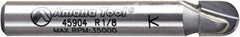 Amana Tool - 1/4" Cut Diam, 1/4" Length of Cut, 2 Flute Core Box Edge Profile Router Bit - Carbide-Tipped, 1/4" Shank Diam, 1-5/8" OAL, Uncoated - Exact Tooling