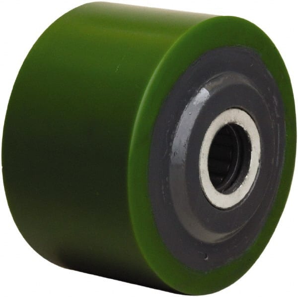 Hamilton - 3-1/4 Inch Diameter x 2 Inch Wide, Polyurethane on Cast Iron Caster Wheel - 575 Lb. Capacity, 2-1/4 Inch Hub Length, 3/4 Inch Axle Diameter, Straight Roller Bearing - Exact Tooling