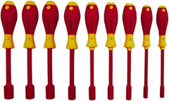Wiha - 9 Piece 3/16 to 5/8" Insulated Nutdriver Set - Cushion Grip Handle - Exact Tooling