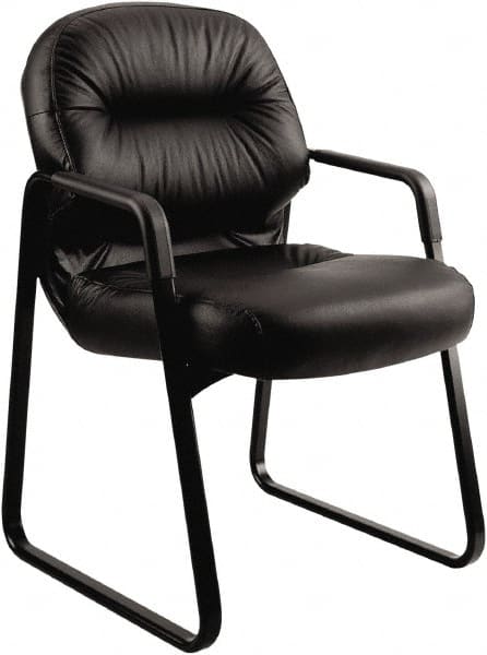 Hon - 36" High Guest Chair - 31" Wide x 35-3/4" Deep, Leather, Memory Foam Seat, Black - Exact Tooling