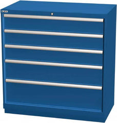 LISTA - 5 Drawer, Modular Storage Cabinet - Steel, 40-1/4" Wide x 22-1/2" Deep x 41-3/4" High, Blue - Exact Tooling
