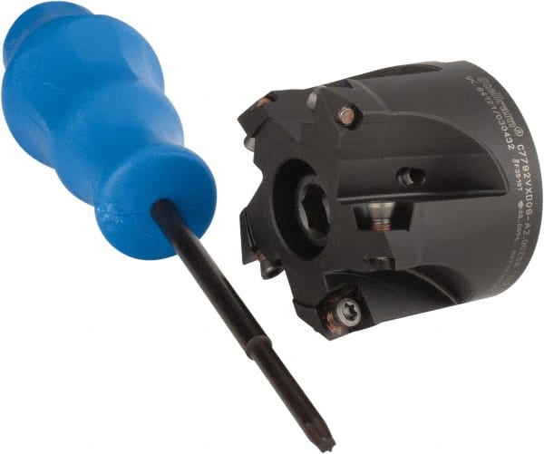 Kennametal - 2" Cut Diam, 0.059" Max Depth, 3/4" Arbor Hole, 5 Inserts, XD 09 Insert Style, Indexable Copy Face Mill - C7792VXD09-A2.00Z05R Cutter Style, 1.574" High, Through Coolant, Series 7792 - Exact Tooling