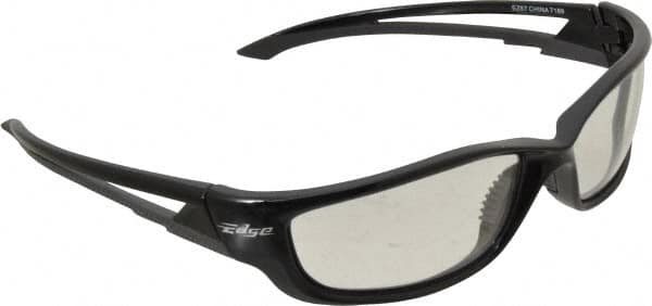 Edge Eyewear - Clear Lenses, Framed Safety Glasses - Scratch Resistant, Black Nylon TR90 Frame, Size Universal, Wrap Around - Exact Tooling