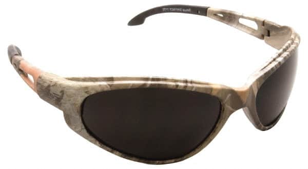 Edge Eyewear - Smoke Lenses, Framed Safety Glasses - Scratch Resistant, Camouflage Nylon TR90 Frame, Size Universal, Wrap Around - Exact Tooling