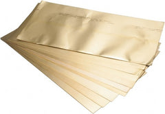 Precision Brand - 10 Piece, 0.05 to 0.800 mm Thickness, Brass Shim Stock Sheet Assortment - 300 mm Long x 150 mm Wide - Exact Tooling
