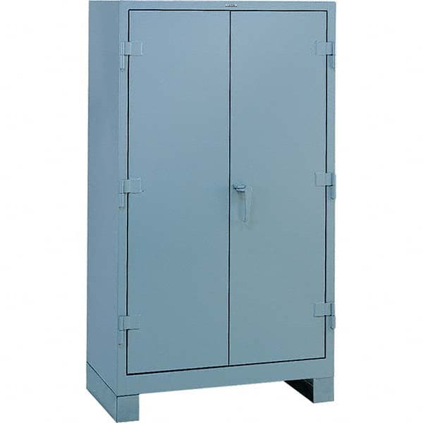 Lyon - 3 Shelf 64 Bin Welded Steel Storage Cabinet - Exact Tooling