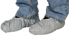 Dupont - Size Universal, Tyvek, Non-Skid Shoe Cover - Grey, Non-Chemical Resistant - Exact Tooling
