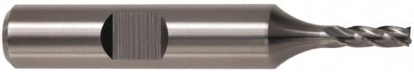 Cleveland - 1-1/8", 2" LOC, 7/8" Shank Diam, 4-1/2" OAL, 4 Flute, High Speed Steel Square End Mill - Single End, TiN Finish, Spiral Flute, 30° Helix, Centercutting, Right Hand Cut, Right Hand Flute, Series HG-4C - Exact Tooling